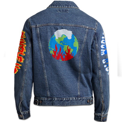 A Cold Wall - Blue denim jacket with a distressed effect ACWMH042 - buy  with European delivery at Symbol